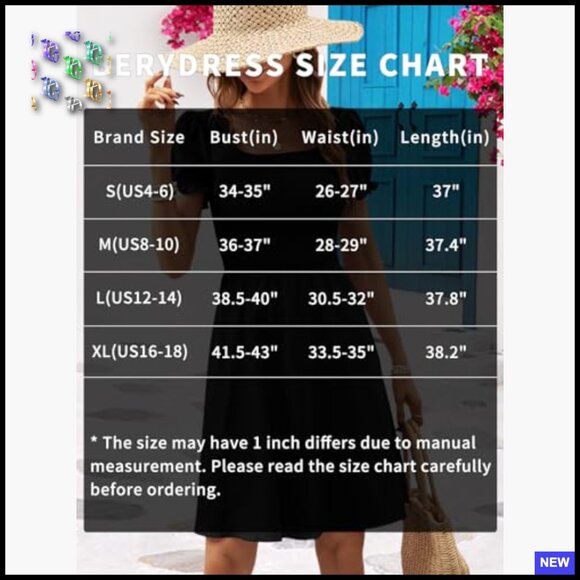 Flowy A-Line Mini Dress with Pockets Smocked Boho Casual Summer Sundress - Picture 4 of 7